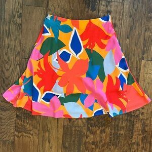 Anthropologie X Sisters Gulassa Caterina Skirt Bold Colorblock Floral Si…